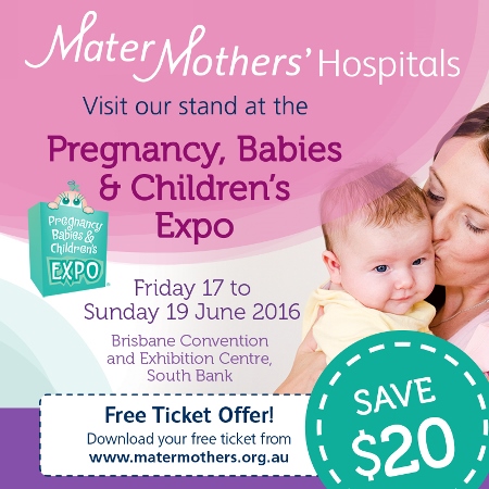 Find out more about Mater Mothers’ Private Brisbane at this month’s Pregnancy, Babies and Children’s Expo