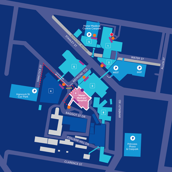 Mater Hospital Map South Brisbane