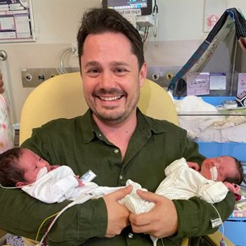 Twin sisters’ early arrival makes Father’s Day extra special