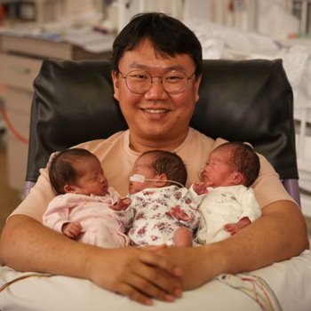 Triplet sisters are a special surprise this Father’s Day 
